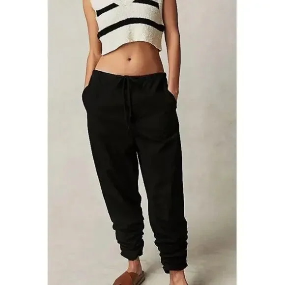 Free People New Light Parachute Pants Black Size Large NWT - Picture 2 of 13